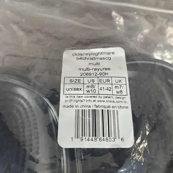 Crocs X Disney The Nightmare Before Christmas GID Jack Skellington Clog W10 M8 - Picture 7 of 9